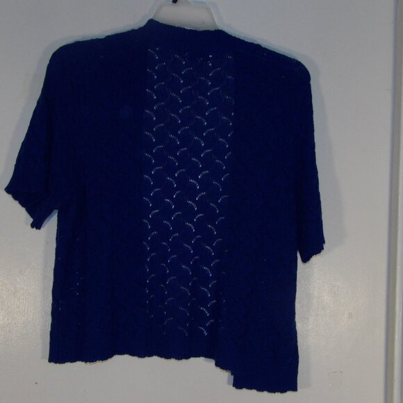 Signature By Robbie Bee Short Sleeve Laser Cut Open Cardigan Sz 16W - Picture 5 of 5